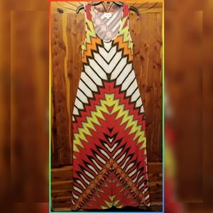 Colorful Tribal Maxi Dress Size Medium